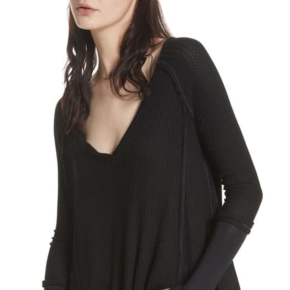Free People Tops - Free People Laguna Black Thermal Long S
